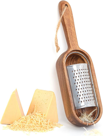 Wooden Cheese Grater with Handles - Kitchen Grater Wooden Shredder, Citrus Zester, Perfect for Hand Held Cheese Grater, Lemon and Chocolate, Cheese Tool
