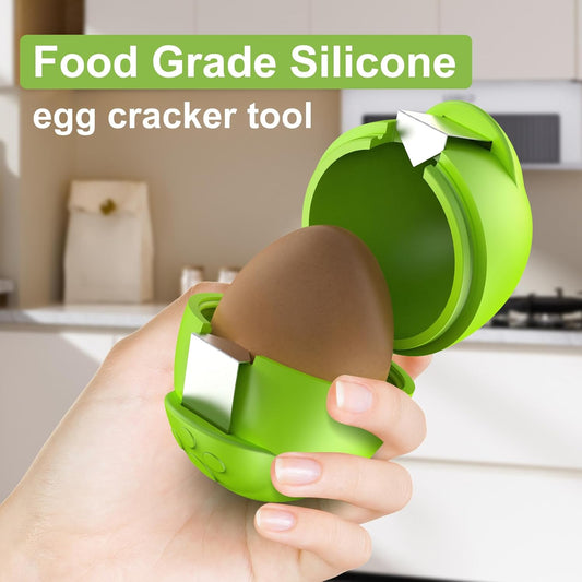 Egg Cracker, Silicone Egg Shell Opener, Cute Egg Shaped Design, Opens Eggs with Ease, A Little Happiness Boost for Your Kitchen. (Color: Red, 1-Pack)