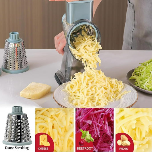 YOUCZON Rotary Cheese Grater Multi-Purpose Stainless Steel Cheese Shredder - Cheese Grater With Handle Effortless Grating of Carrots, Potatoes, Vegetables, and Fruits (blue)