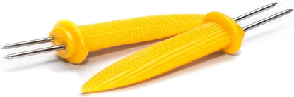 Fox Run 5401 Stainless Steel and Plastic Corn Holders Set of 6, Yellow