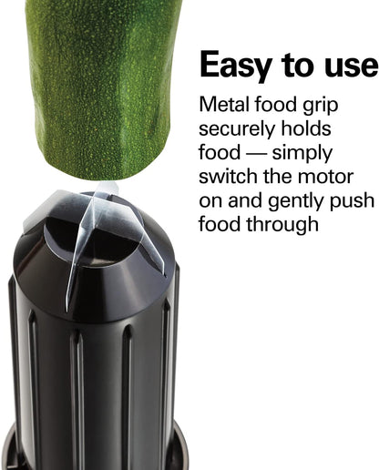 Hamilton Beach 3-in-1 Electric Vegetable Spiralizer for Veggie Noodles, Zoodle Maker & Slicer With 3 Cutting Cones for Spaghetti, Linguine, and Ribbons, 6-Cups, Black (70930)