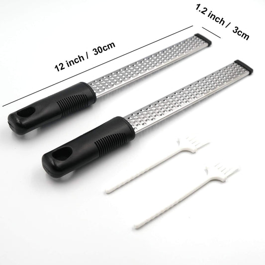 Mayata 2set Stainless Steel Lemon Zester Fruit Peeler Citrus Cheese Grater — Cheese Lemon, Ginger, Garlic, Nutmeg, Chocolate, Vegetables, Fruits