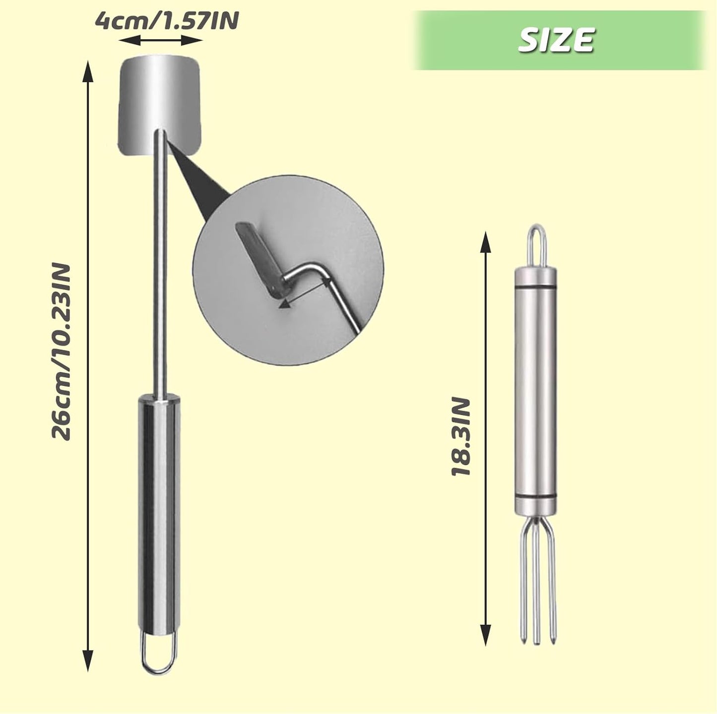 Corn Peeler, Corn Stripper, Long Handle Stainless Steel Corn Stripping Too Thresher Scraper for Home Kitchens, Restaurant Chefs (2PCS)