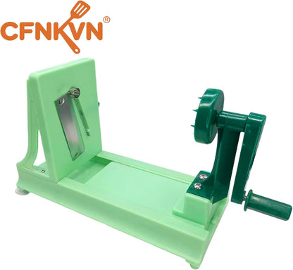 Turning Vegetable Spiral Cutter, Manual Spiral Slicer with 2 Extra Blades, for Zucchini Noodles, Squash, Butternut Squash - Vegetable Noodle Maker, Compact Handheld Vegetable Cutter