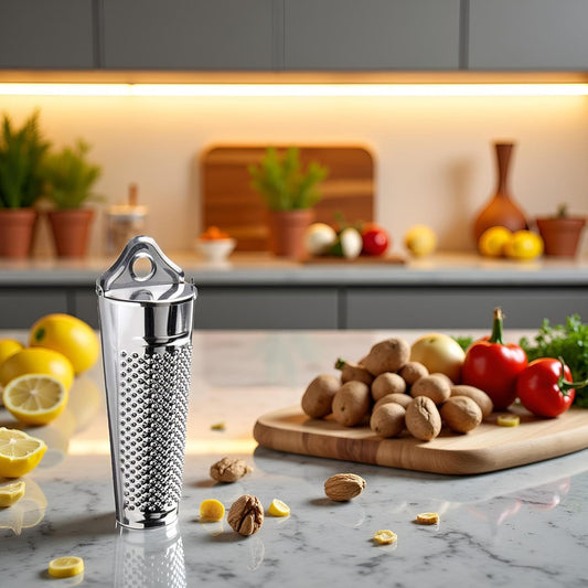 Silver Multifunctional Kitchen Stainless Steel Ginger Garlic Nutmeg Grater Nut Walnut Lemon Hand Planer Tool Lemon ZesterDurable and Professional Kitchen Tool Garlic Tools