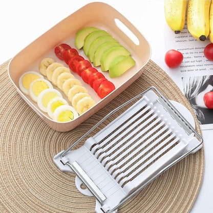 Multifunctional Stainless Steel Luncheon Meat Slicer,Home Slicing and Splitting Tools,Food Slicer for Butter Cheese Kiwifruit Strawberry Banana and Cooked Eggs Etc. (White)