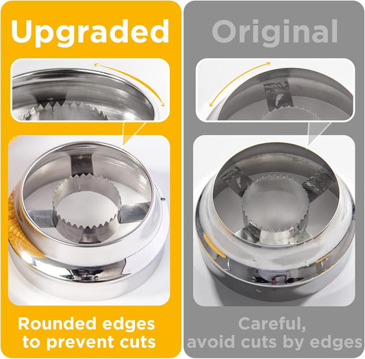 YYP Corn Cutter Peeler, Corn Cob Stripper with Cup [No Splatters or Mess], 304 Stainless Steel Corn on the Cob Remover Kitchen Tool, Corn Kernel Shucker Separator Slicer with Serrated Sharp Blade