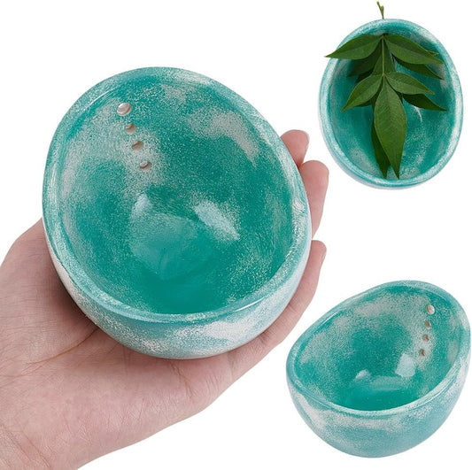 UNICRAFTALE Handmade Ceramic Herb Stripper Bowl White Pottery Herb Stripper Bowl 86.5x70mm Herb Pealer Leaf Stripping Tool Peeling Cup for Salads Cooking Peeling off the Leafy Assembly