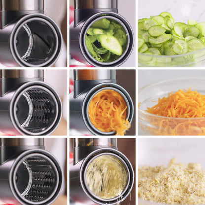 Stainless Steel Slicer Shredder Attachment for KitchenAid Stand Mixer, Cheese Grater Attachment for KitchenAid, Salad Maker, Grinding Powder, Dishwasher Safe with 4 Blades by InnoMoon
