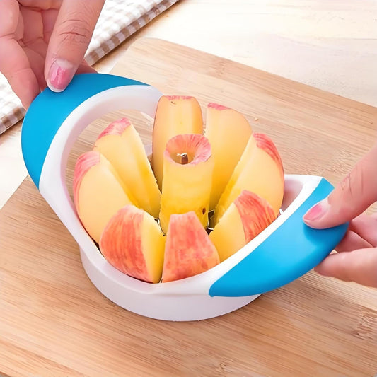 3.5 Inch Apple Slicer - Professional Stainless Steel Apple Corer/Cutter - Super Sharp - Apple Corer Tool with 8 Sharp Blades,White+Blue