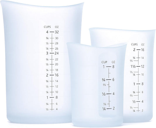 Measuring Cup Silicone Flexible, set of 3, Off-White