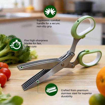 Pottery Herb Stripper Bowl Set – 2 Piece, Including 5-Blade Stainless Steel Herb Cutter Scissors, Herb Stripping Tool & Handmade Pottery Herb Stripper Bowl, For Stripping Leaves and Rhizomes (White)