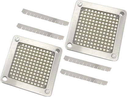 1/4" Replacement Chopper Blade, 440C Stainless Steel Blade for Commercial Vegetable Dicer Fruit Cutter, Interchangeable Blade&Pusher Block Set