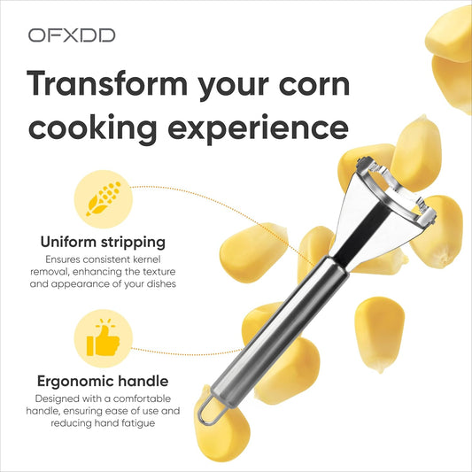 Corn Planer Thresher - Sweet Corn Cutter with Handle - Stainless Steel Corn Peeler for Corn on the Cob - Corn Stripper, Gadget for Kitchen