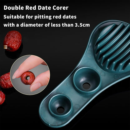 Strawberry Slicer Cherry Pitter 2 in 1, Fruit Slicer Strawberry Cutter Slicer Stainless Steel Fruit Cutter for Hawthorn/Red Date/Olives/Strawberries/Tomatoes