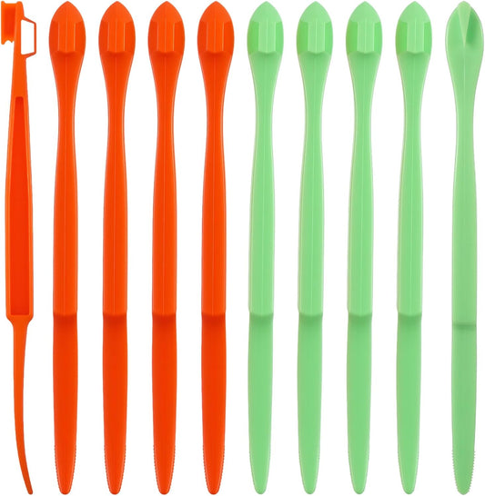 10 Pack Orange Peeler Tool, Citrus Peel Cutter & Lemon Opener, Plastic Fruit Peelers, Remover Easy Open Citrus Peel, Kitchen Accessories(Orange + Green)