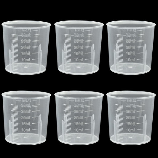 Waziaqoc 100ml/3.4oz Plastic Graduated Beaker (3 Pack), Transparent PP Measuring Cup Mixing Cup for Kitchen Lab