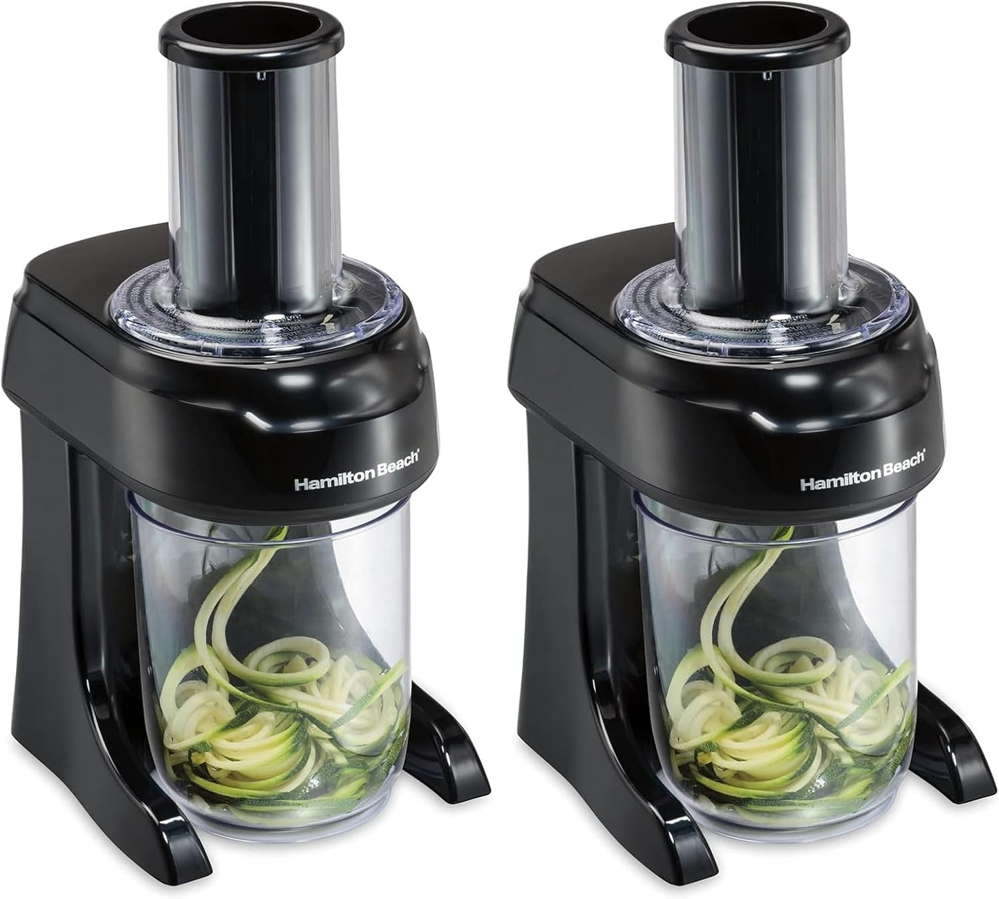 Hamilton Beach 3-in-1 Electric Vegetable Spiralizer for Veggie Noodles, Zoodle Maker & Slicer With 3 Cutting Cones for Spaghetti, Linguine, and Ribbons, 6-Cups, Black (70930)