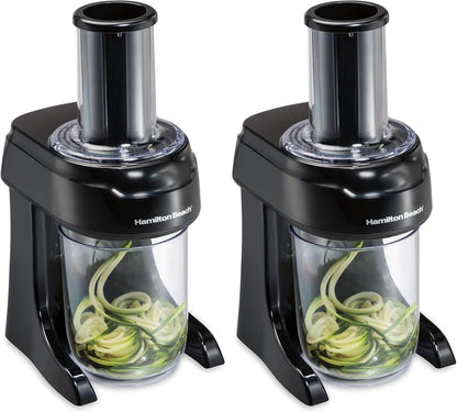 Hamilton Beach 3-in-1 Electric Vegetable Spiralizer for Veggie Noodles, Zoodle Maker & Slicer With 3 Cutting Cones for Spaghetti, Linguine, and Ribbons, 6-Cups, Black (70930)