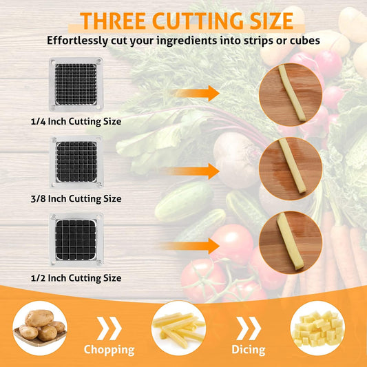 WICHEMI Replacement Chopper Blade 1/2" Blade Commercial Vegetable Chopper Stainless Steel Onion Chopper Dicer Blades and Pusher Block for Tomato Dicer French Fry Cutter