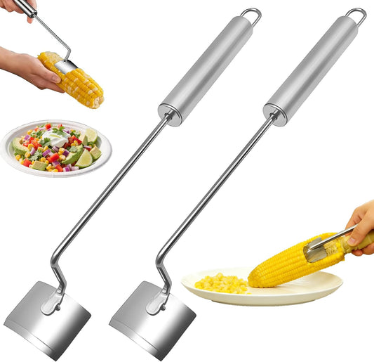 2PCS Corn Peeler, 2026 New Upgrade Corn Cob Peeler Stripper Cutter Remover,Stainless Steel Corn Stripping Tool for Corn on the Cob for Home Kitchen, Restaurant, Picnic