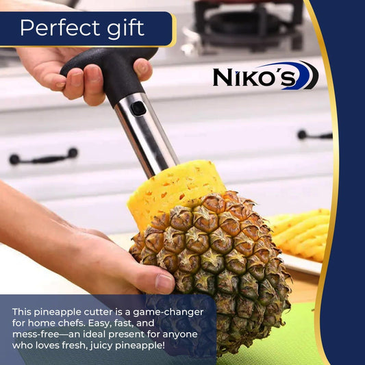 NIKO'S Pineapple Corer and Slicer with Apple Slicer and Corer - Pineapple Cutter Tool & Apple Cutter 8 slices - Pineapple peeler tool - Cut Pineapple - Apple Slicer 8 slices - Pineapple slicer