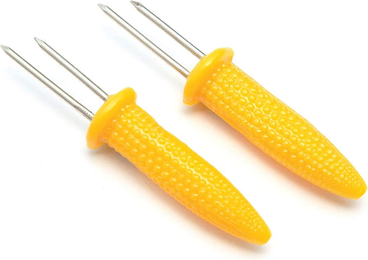 Fox Run 5401 Stainless Steel and Plastic Corn Holders Set of 6, Yellow