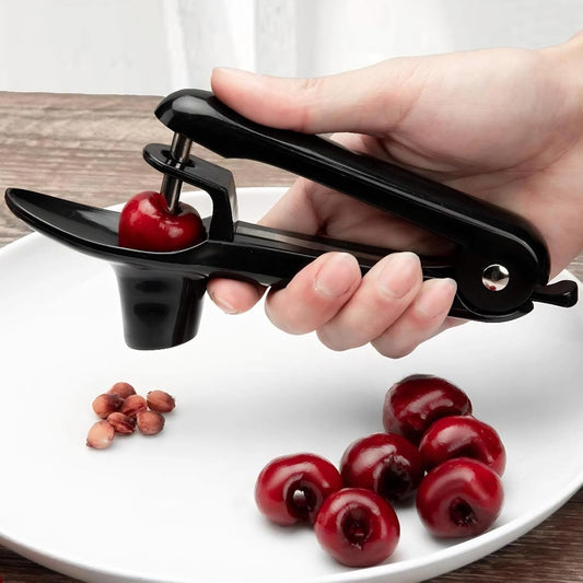 Green Cherry & Olive Pitter – Handheld Press Tool for Small Fruits (12.21×5.29×2.61cm)