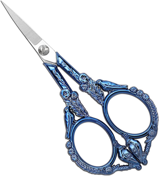 YOUGUOM Sewing Embroidery Scissors, Small Thread Scissor for Craft Artwork Needlework Yarn Knitting Detail Snips, Black Cute Bird Shears