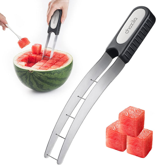 Choxila [Good Grip] Watermelon Cutter Slicer Stainless Steel,Cube Cutter Corer Fruit Vegetable Tools Knife Melon Baller for Kitchen Gadget