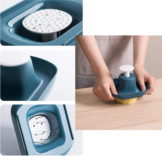 JIZHENG Vegetable Chopper-Spiralizer Vegetable Mandoline Slicer-Onion Chopper with Container-Pro Food Chopper with Container-4 Blades