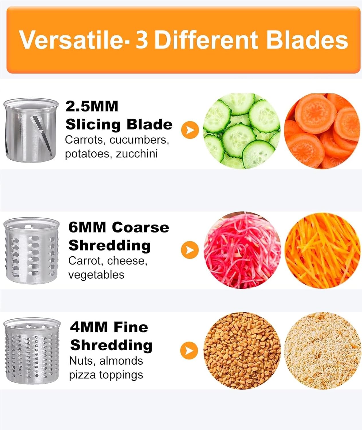 FavorKit Stainless Steel Salad Maker Attachment for KitchenAid Mixers, Large Slicer Shredder & Cheese Grater Accessories with 4 Blades,Dishwasher Safe