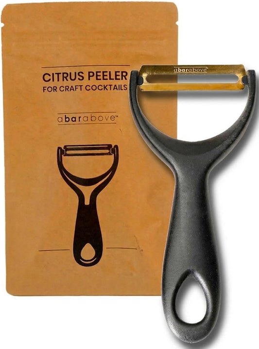 A Bar Above Gold Citrus Peeler, Stainless Steel Fruit Peeler for Garnishes, Cocktail Twists, Comfortable Grip Peeling Tool for Oranges, Lemons, Limes, Bartender Accessory, Kitchen Essentials, Silver