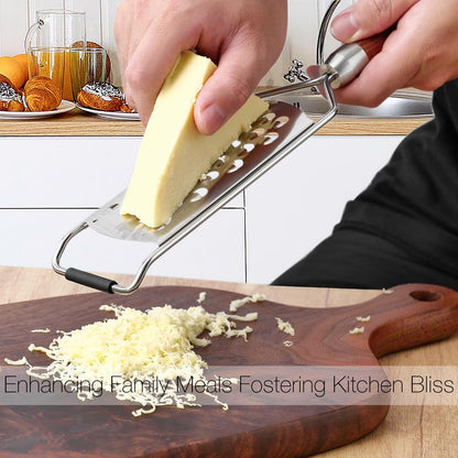 KULUNER Professional-Grade Lemon Zester with Ultra-Coarse Blades, Heavy-Duty Cheese/Vegetable Grater, Solid Wood Handle Design - Rust-Resistant Durable, Essential Kitchen Tool (A1)