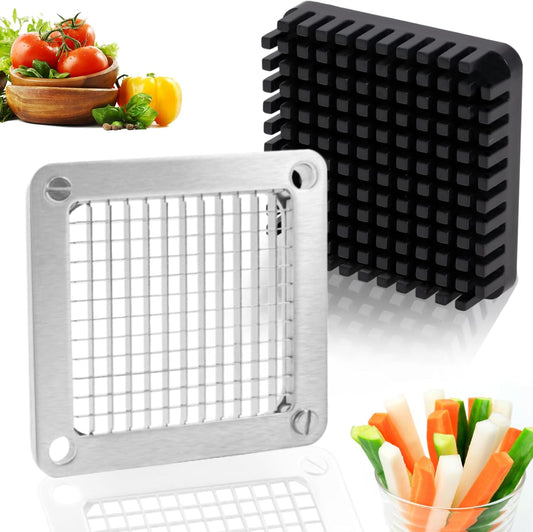1/4" Replacement Dicer Chopper Blade with Pusher Block, Commercial French Fry Cutter Blade, Commercial Vegetable Chopper for Onion Dicer Tomato Dicer French Fries Cutter