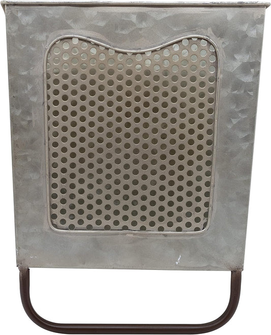 VILLAGE GIFT IMPORTERS Rustic Farmhouse-Style Wall Box with Towel Bar, Cheese Grater Style, 10" x 8" x 4"